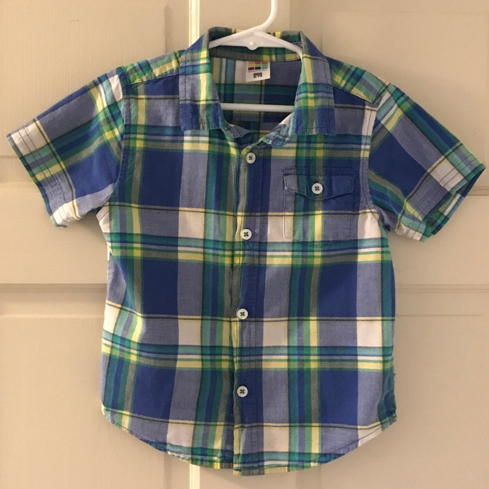 Boys plaid short sleeve shirt
