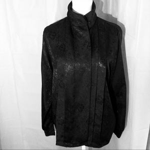 Vintage black dress blouse size 12 by Karen Scott