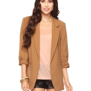 Forever 21 Tan Cuffed Blazer