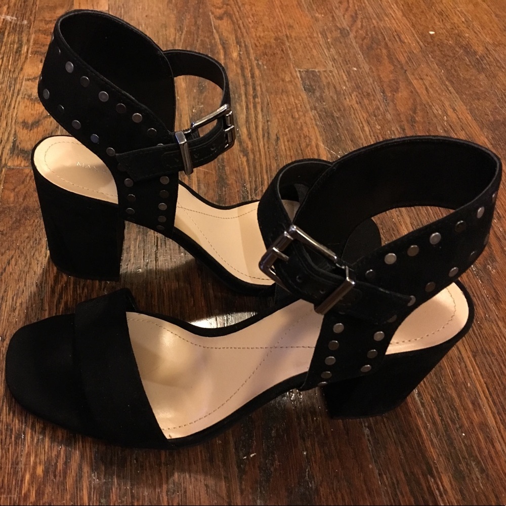 NEW Max Studio Black Vegan Studded high heels