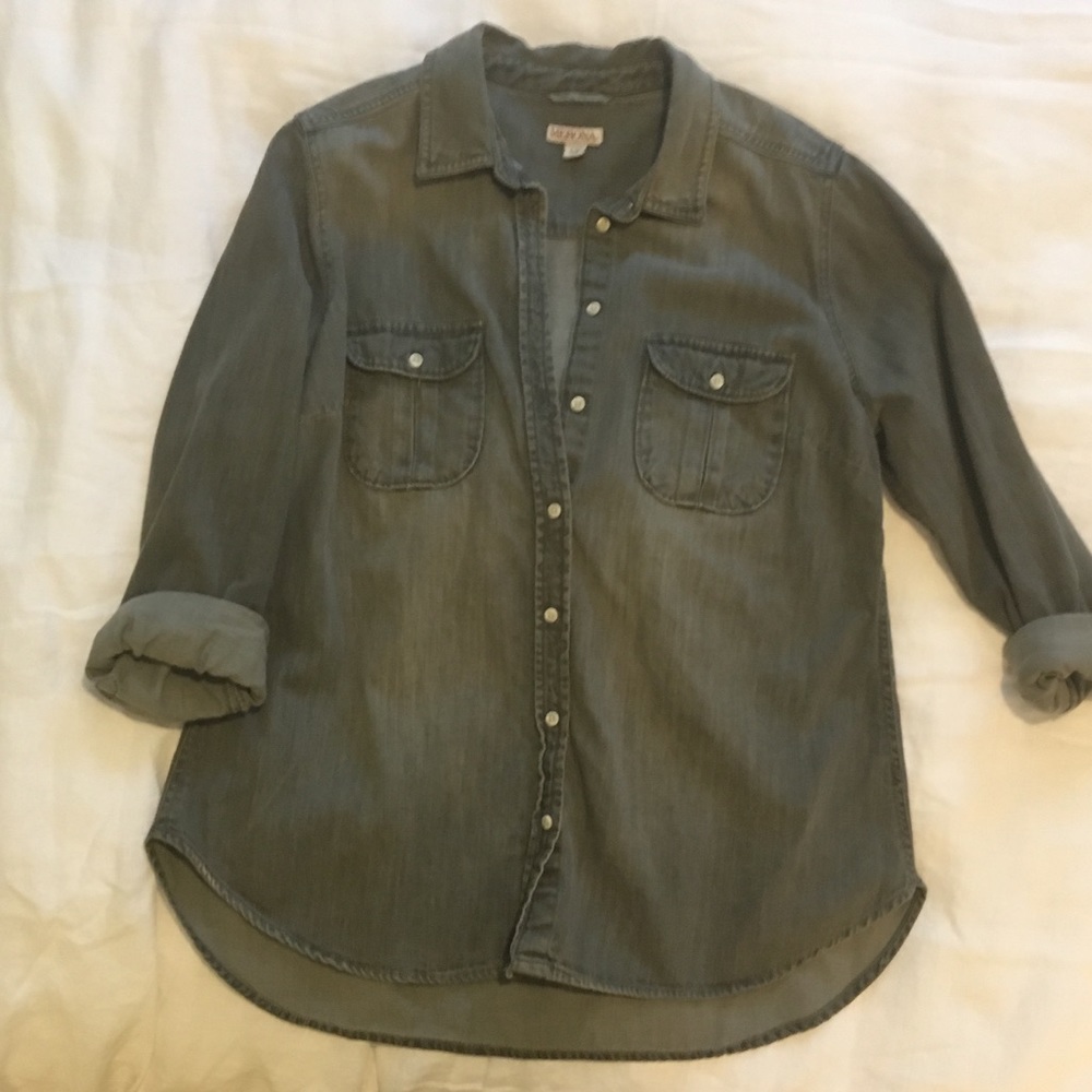 Oversized button-down top