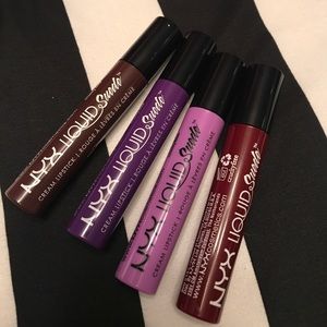 NYX Makeup - LOT of 4 NYX Liquid Suede Cream Lipsticks NYX Makeup - LOT of 4 NYX Liquid Suede Cream Lipsticks