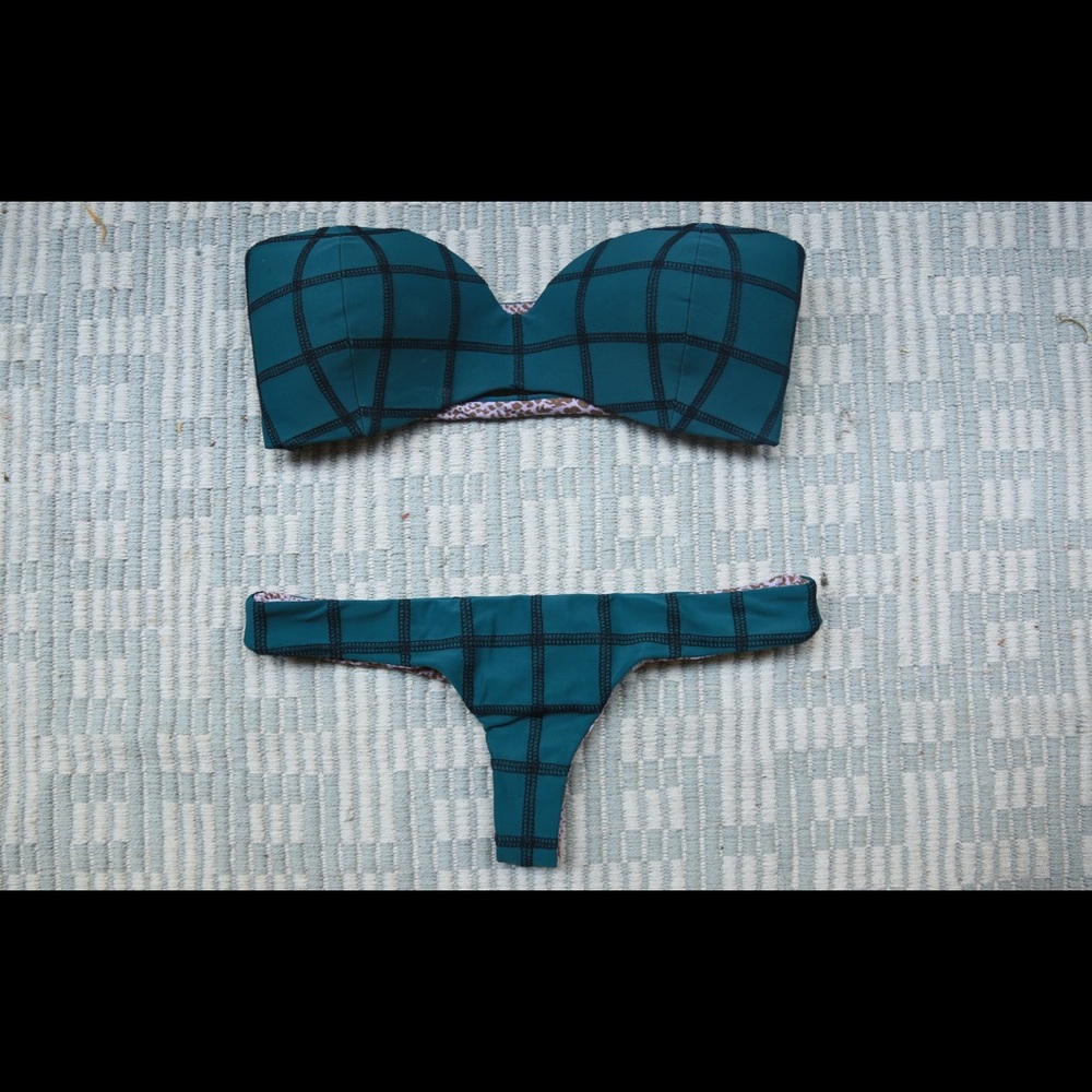 ACACIA Swimwear Coconut Bikini in Seaweed Storm