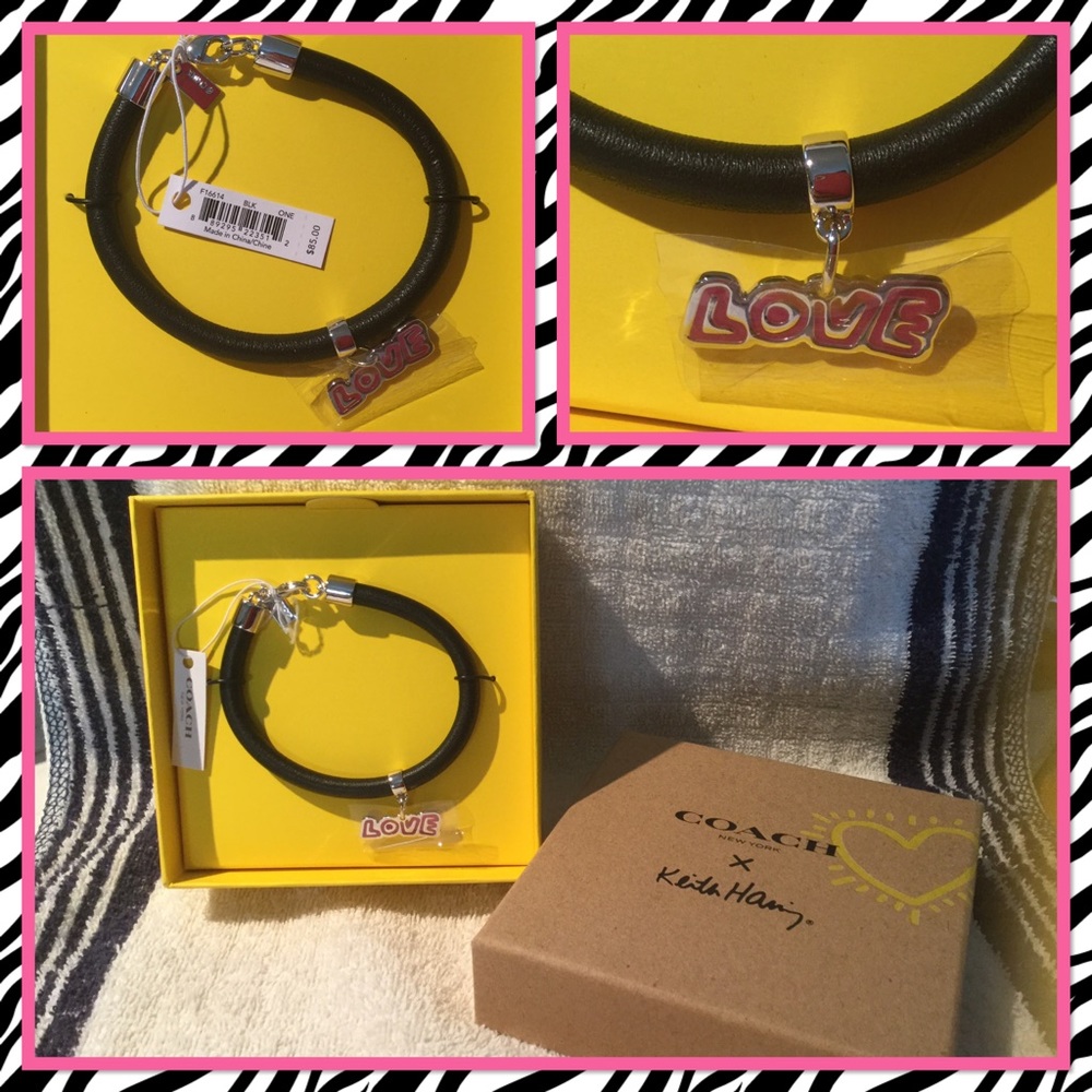 Last one Authentic Coach black leather bracelet - Picture 2 of 2