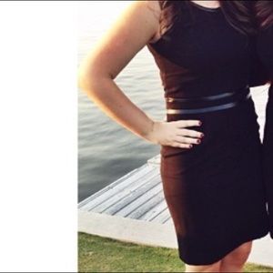 Ann Klein Sheath Dress w/ Faux Leather Piping