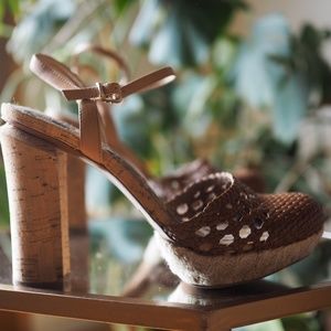 Sam Edelman Rella Heels in Whiskey Leather S8.5