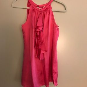 Lilly Pulitzer Pink Ruffle Silk Tank