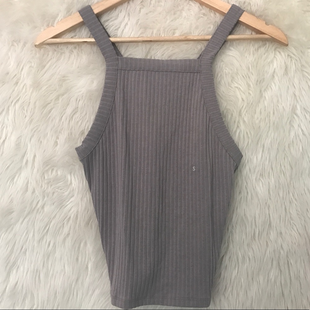 Ribbed High Neck Essential Top