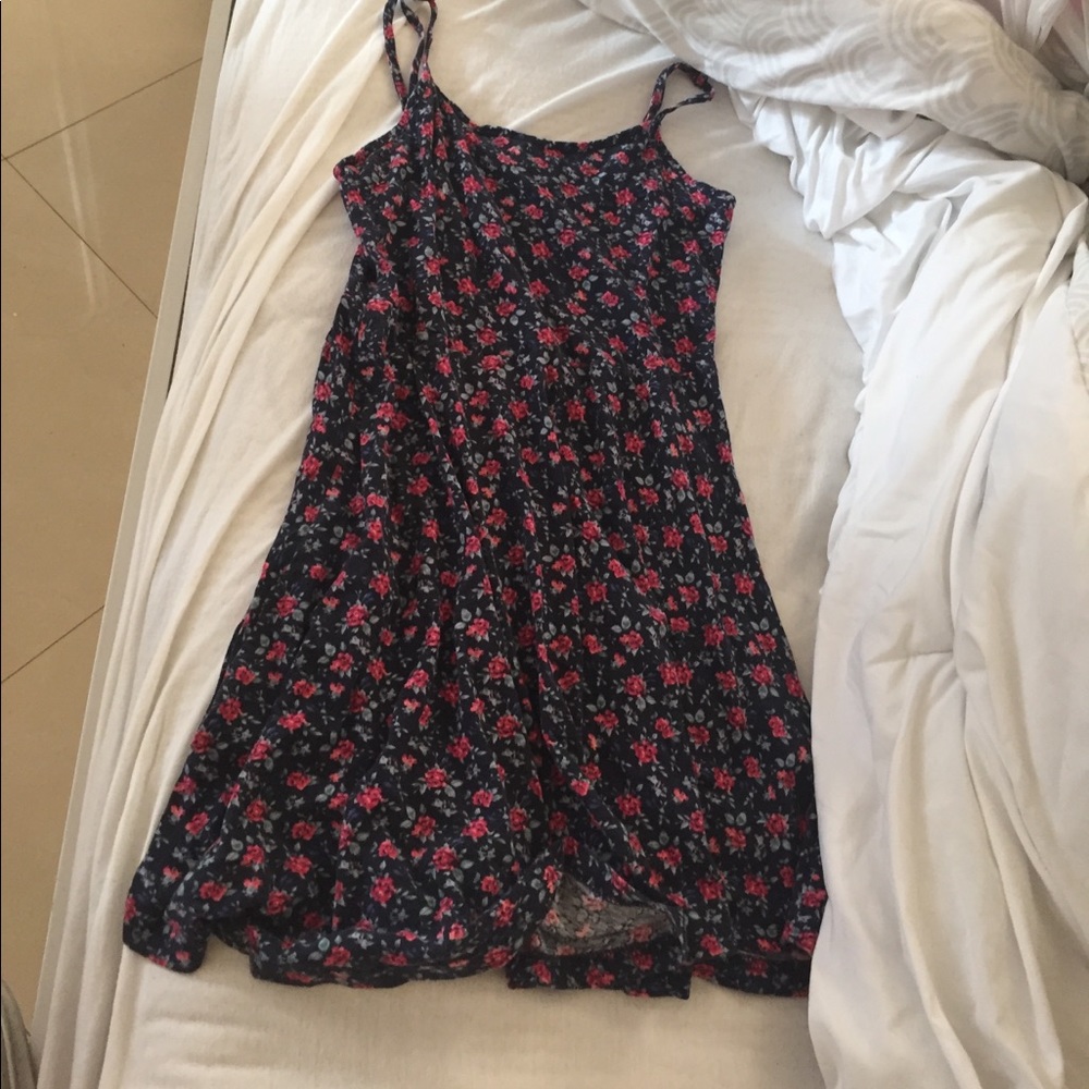 Navy dress with flowers