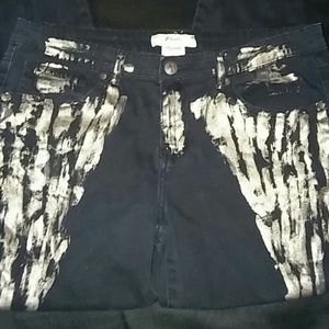 Black Jeans with Gold "Paint"