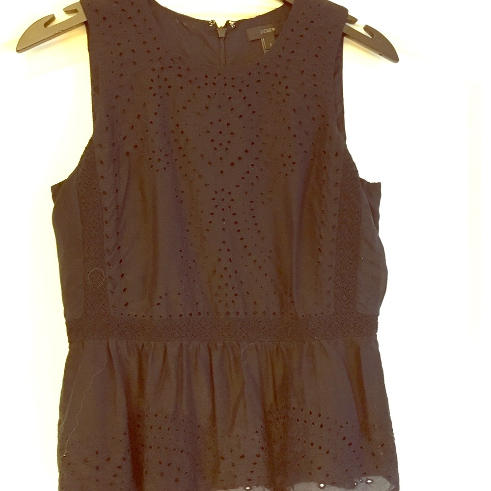 Jcrew Ruffle hem eyelet tank