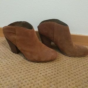 Suede slip on booties