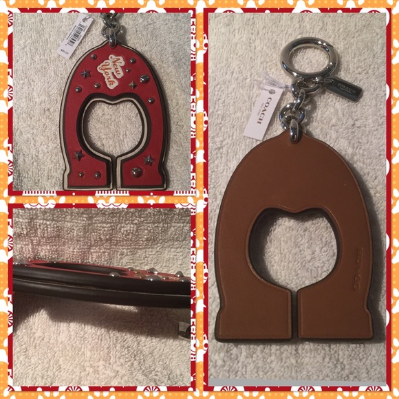 Authentic Coach horseshoe leather bag charm - Picture 2 of 2