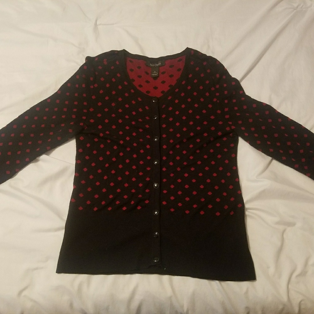 Black and Red Polka Dot Cardigan