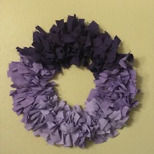 Purple Ombré Rag Wreath