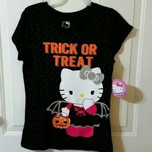 Hello Kitty Trick Or Treat Shirt XL 14/16 NWT