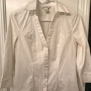 White House Black Market White Blouse, Size 4