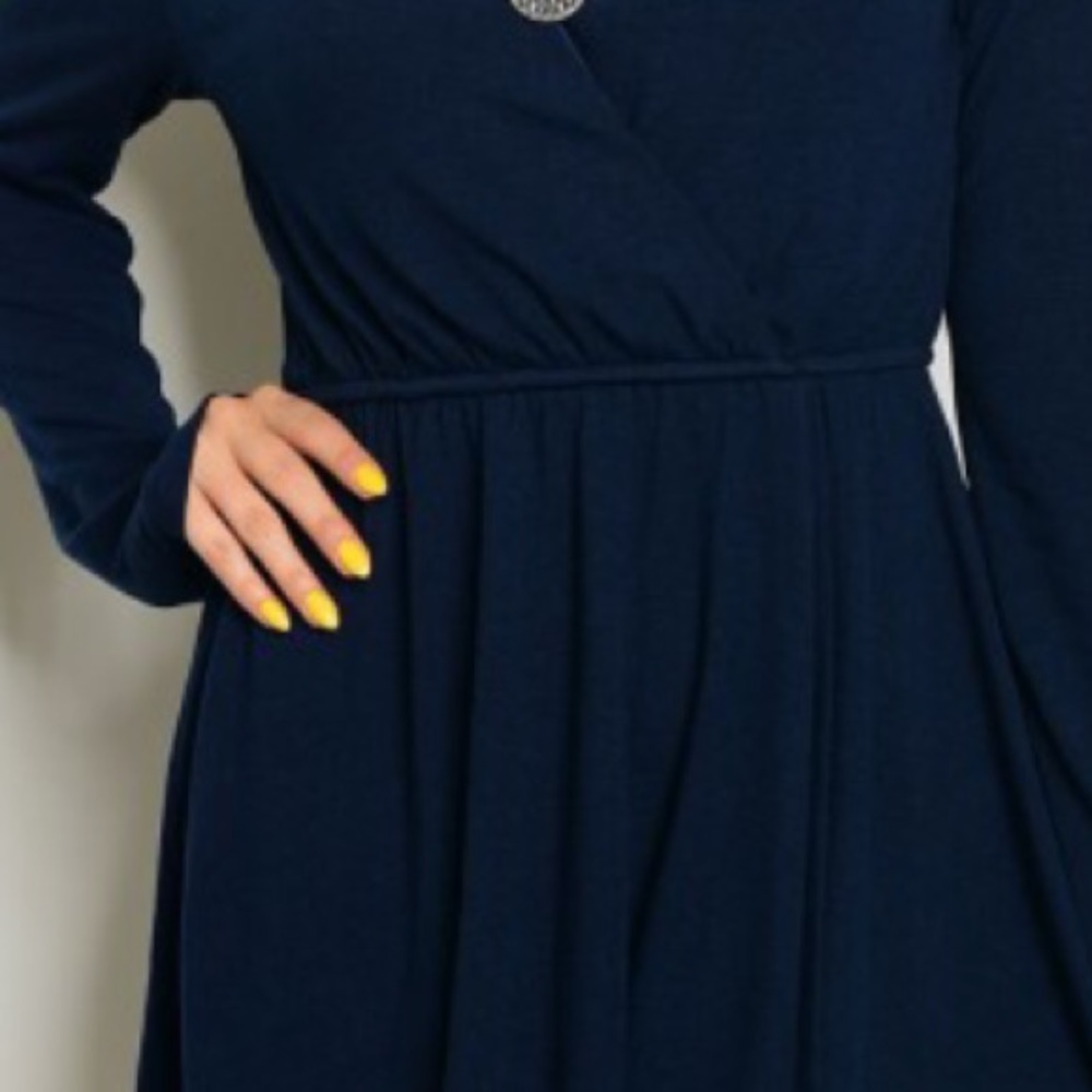 SMALL Navy blue preppy gal fit n flare dress - Picture 3 of 3