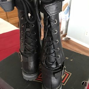 Harley Davidson riding boots.