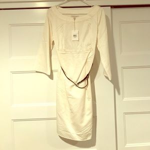 White Rosie pope MATERNITY belted dress