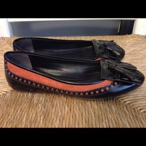 BURBERRY Flats with Tassels two tone brown / black