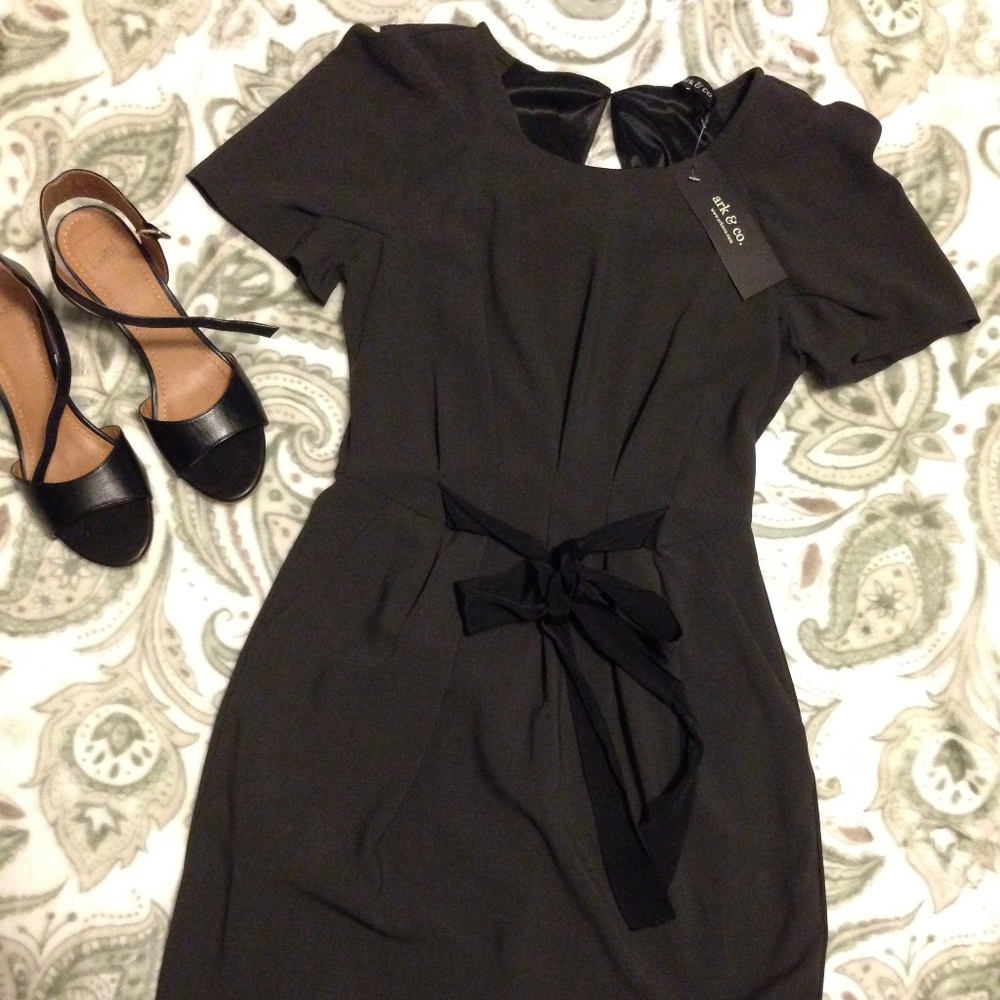 NWT Ark & Co short sleeve tie front sheath dress