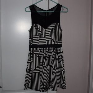 black and white dress