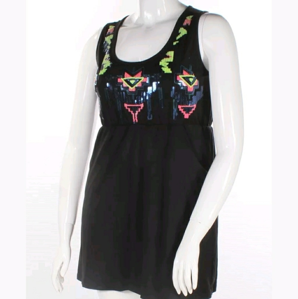 New FASHIONOMICS Tribal Sequin Casual Knit Dress