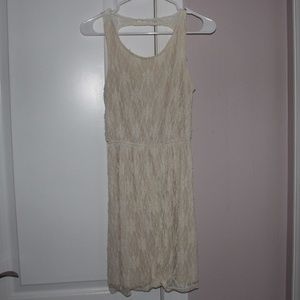 crème color lace dress