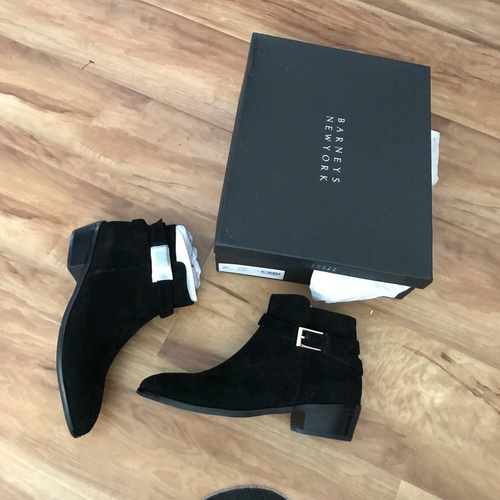 NWT NIB Barneys New York suede booties