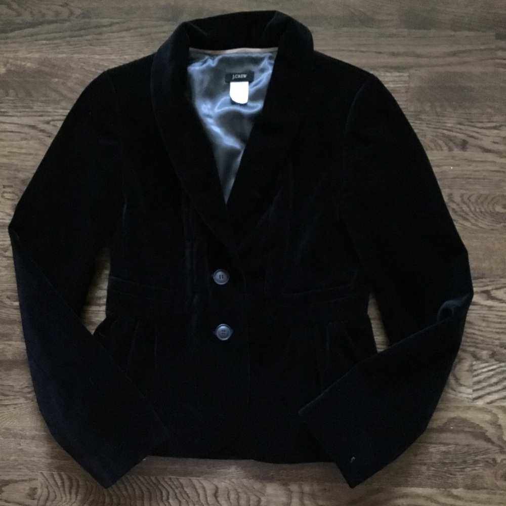 J Crew Black Velvet Jacket