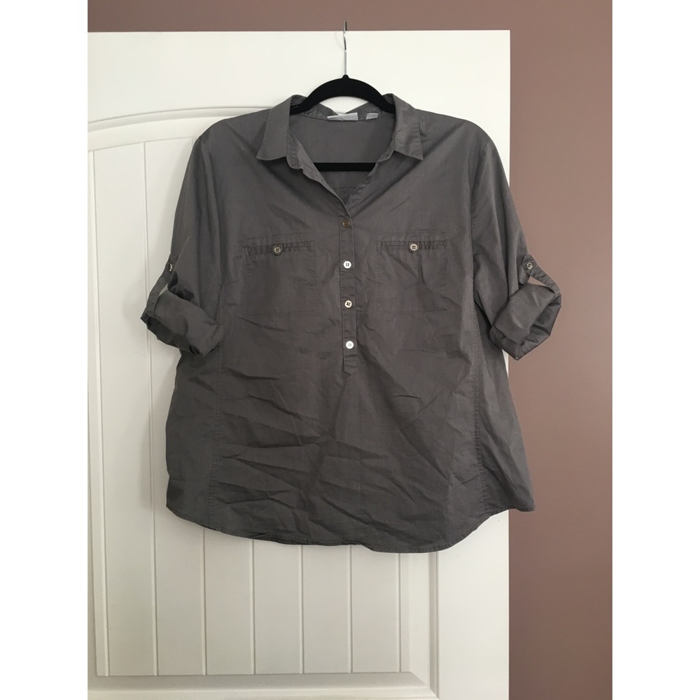 New York & Company Gray Madison Top Size Large