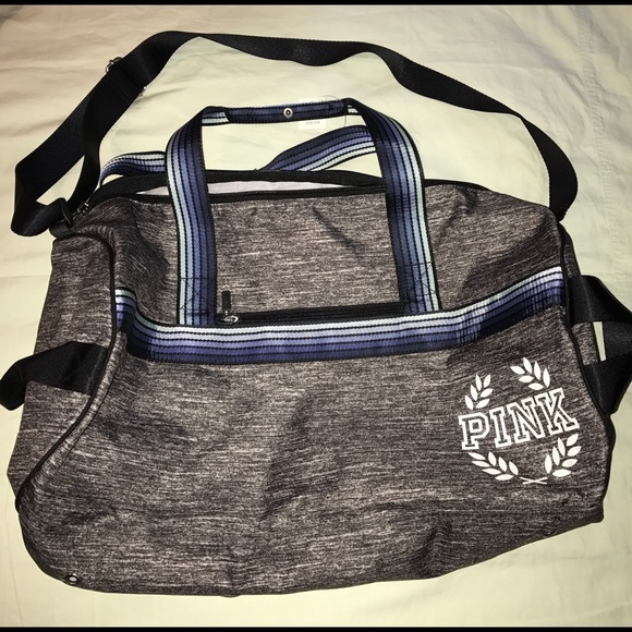 Gray/Blue PINK Victoria's Secret Gym Bag - Picture 1 of 3