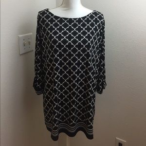Charter Club Black & White Patterned Top