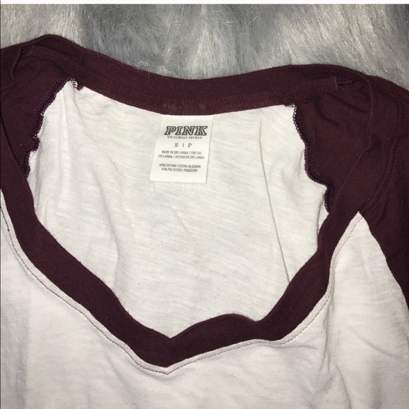 Maroon VS/PINK baseball tee - Picture 2 of 3