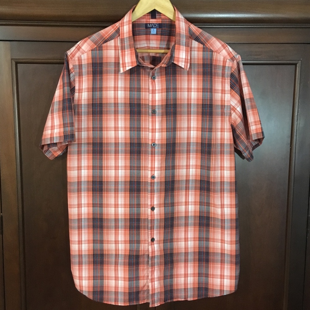 Made Cam Newton, men's short sleeve dress shirt
