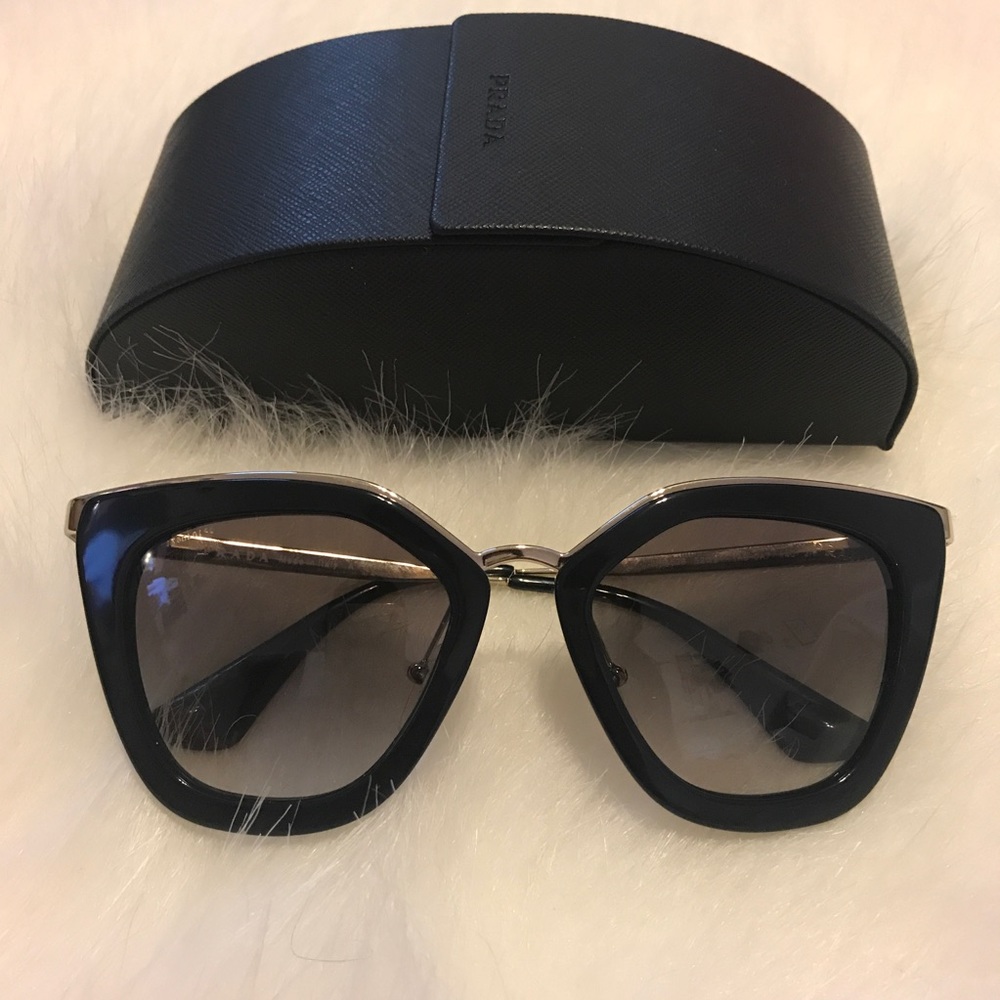 Prada Gradient Metal-Trim Geometric Sunglasses