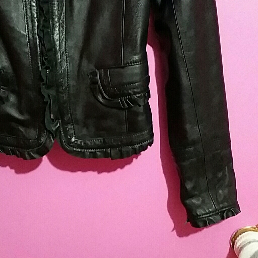 A. Raspini black leather jacket - Picture 3 of 8
