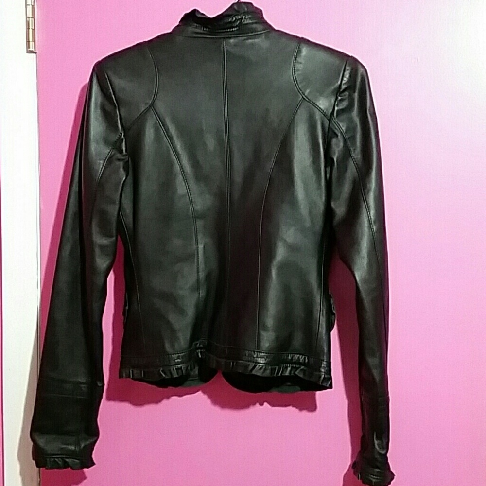 A. Raspini black leather jacket - Picture 4 of 8