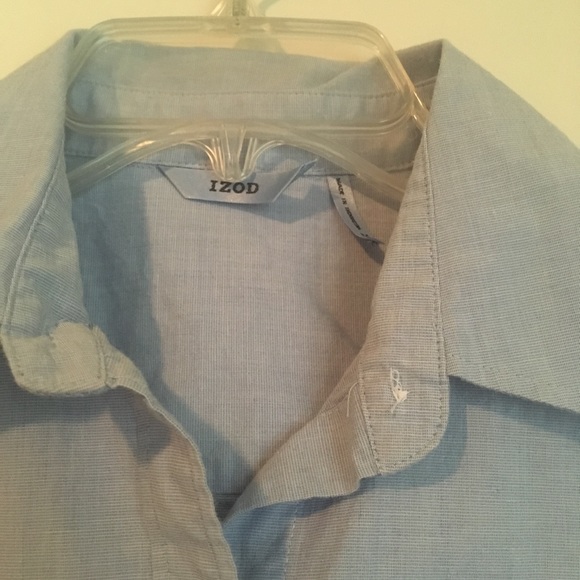 Izod button down shirt with 3/4 sleeves - Picture 3 of 4
