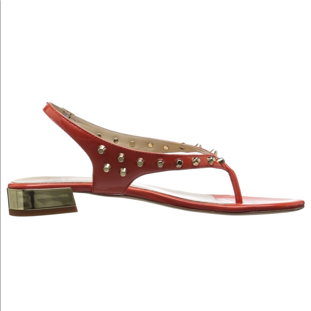 Patent Leather Studded Sling Kitten Wedge Sandal - Picture 6 of 6
