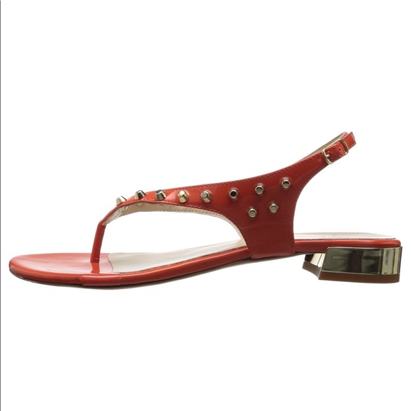Patent Leather Studded Sling Kitten Wedge Sandal - Picture 5 of 6