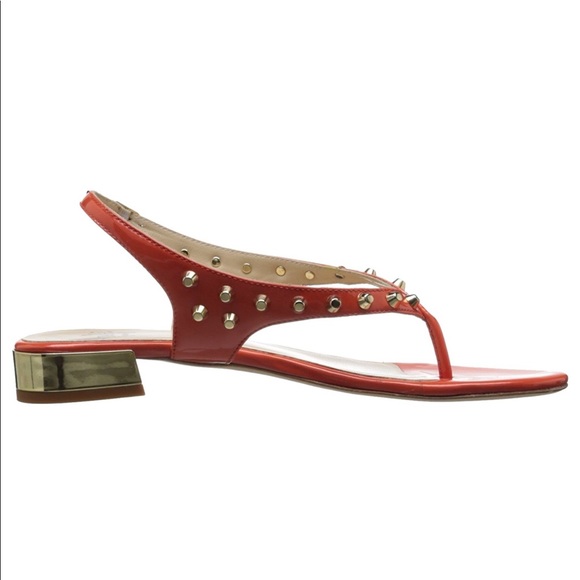 Patent Leather Studded Sling Kitten Wedge Sandal - Picture 6 of 6
