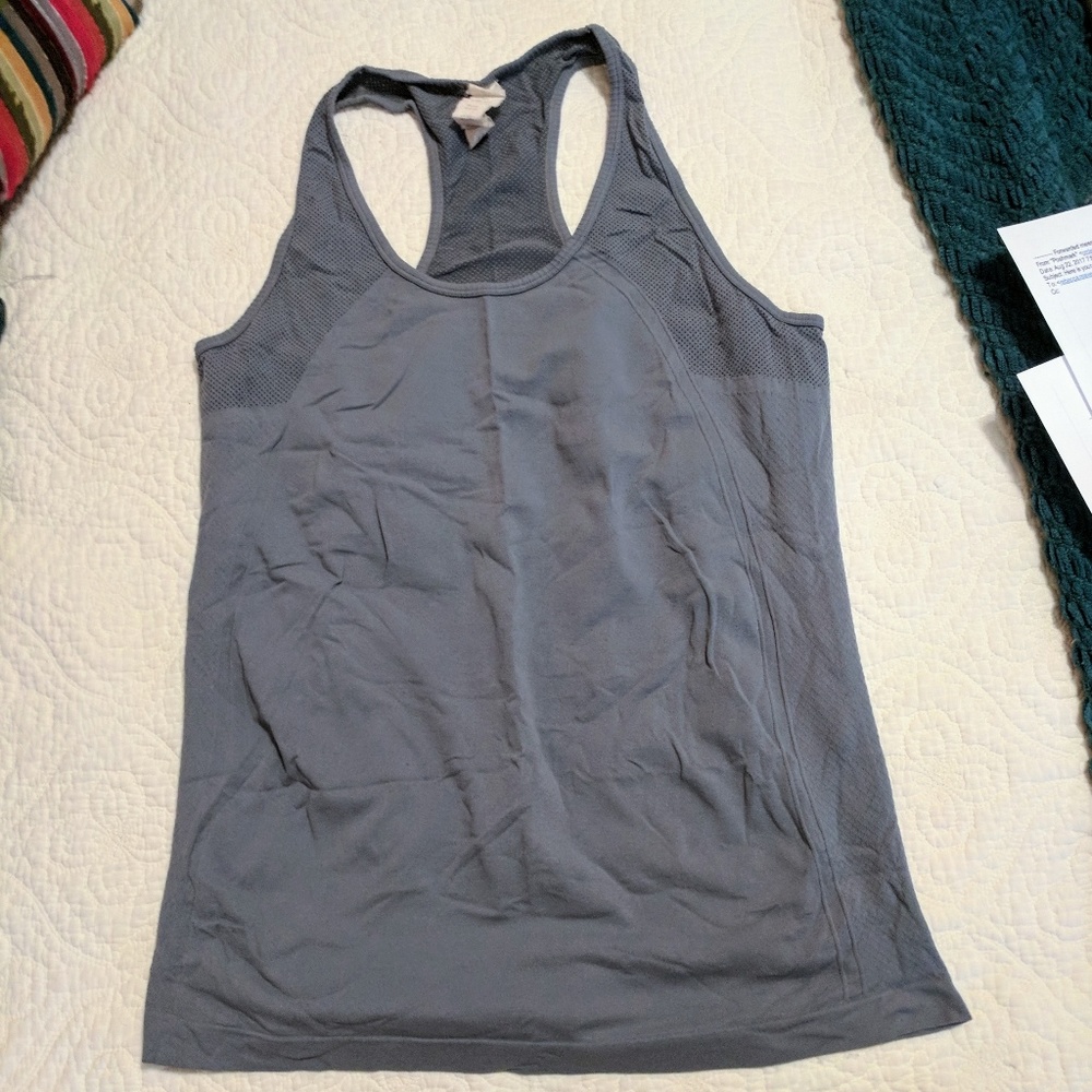Fabletics Gray Racerback Workout Top