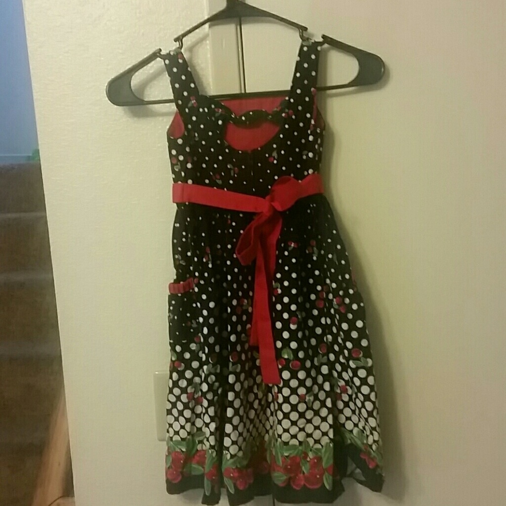Hand Made Cherry Pattern Dress - Picture 2 of 3
