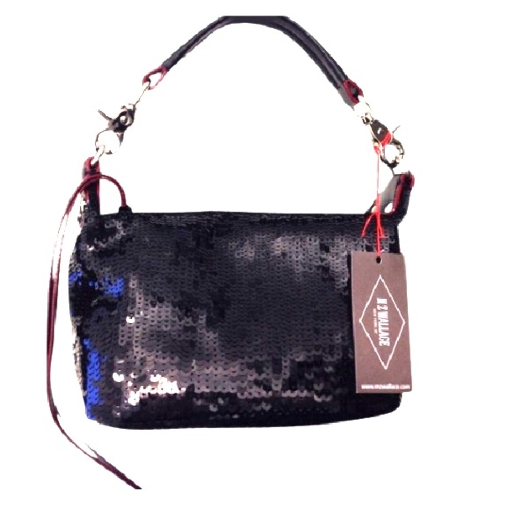MZ Wallace Chloe Sequins Black Clutch