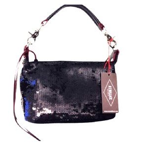 MZ Wallace Chloe Sequins Black Clutch