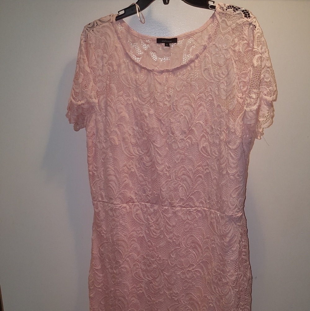 Coral lace midi dress 3x