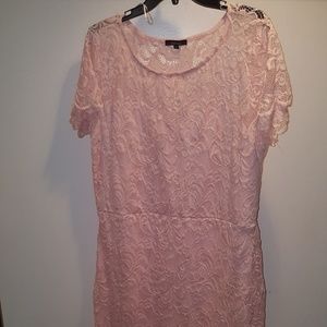 Coral lace midi dress 3x
