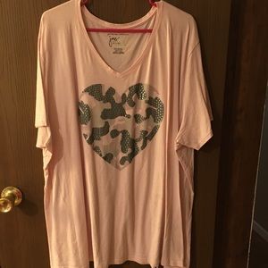 Just my size pale pink v-neck t-shirt